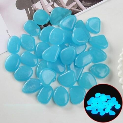 50/100 Pcs Pebbles Glowing In The Dark Gardena Fluorescent Pebble Stones For Trail Lawn Aquarium Decoration Yard Garden Decor