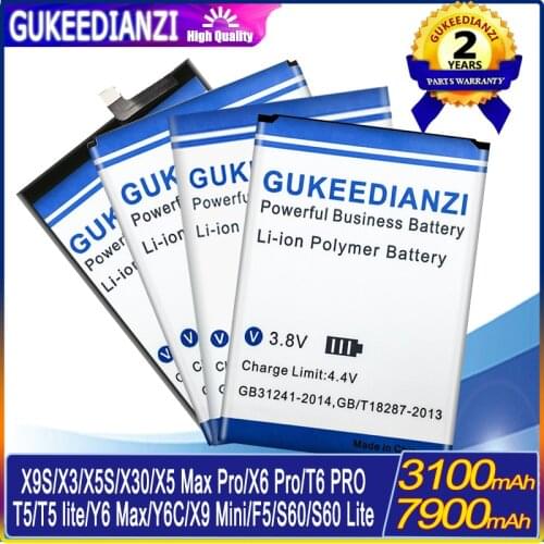 GUKEEDIANZI Top Quality Battery For DOOGEE X3 X5 X5S X6 X7 X7S X9 X9S X30 Mini Smart Pro/T5 T6 Lite/F5 Y6 Y6C Max Batteria+Tools