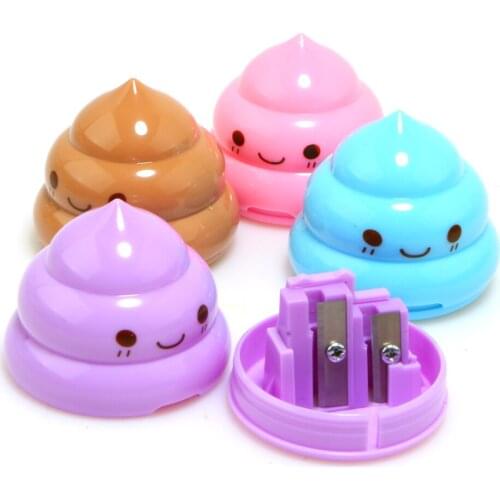 Apontador Cute Mini Shit Shape Pencil Sharpener Original Pencil Sharpener School Supplies for Student Office Stationery Gifts