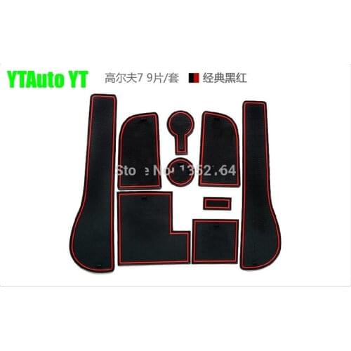 Auto anti-slip cup mat car non slip door gate slot pad for vw golf 7 2013 2014 2015, car accessories