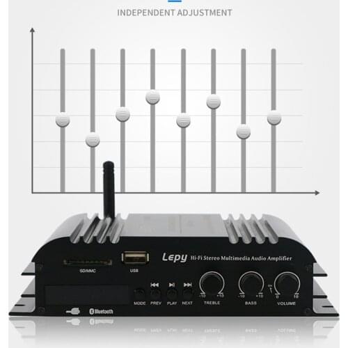 Bluetooth-Compatible FM 2*90W Mp3 Player Audio Power Amplifier HiFi Equalizer Car Home Theater Mp3 Decoder Music AMP