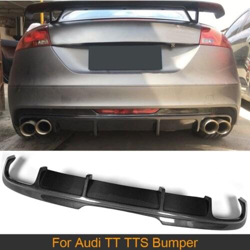 Car Rear Bumper Diffuser Lip Spoiler for Audi TTS Bumper 2008 - 2014 TT 2013 2014 Rear Bumper Diffuser Lip Spoiler Carbon Fiber