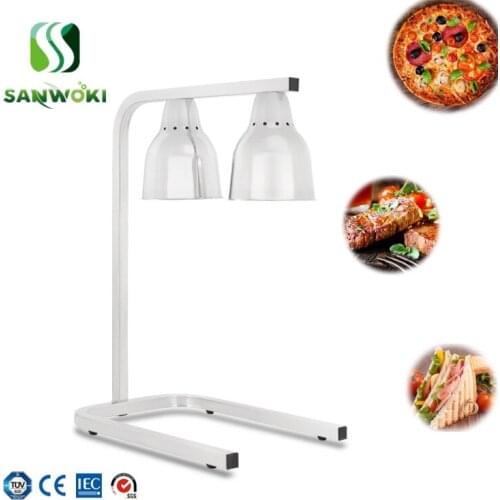 Food heating lamp with 2 light Buffet food insulation table lamp Food Warmer Heating Element Food Heat Lamp Food store equipment