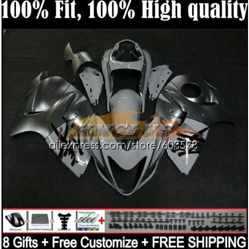 Injection For SUZUKI Hayabusa GSX-R1300 08 09 10 11 12 13 21CL.5 GSXR1300 CC 2014 2015 2016 2017 2018 2019 Fairing silver black