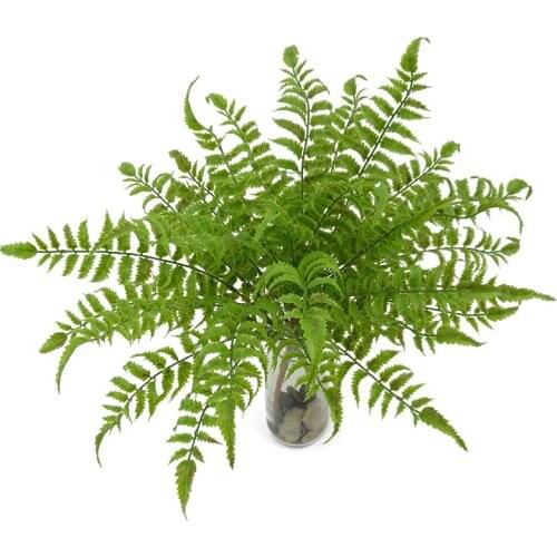 47cm Artificial Green Leaves Plants Simulation Persian Grass Plactic Fake Leaves for Home Garden Decoration Office Desk Ornament