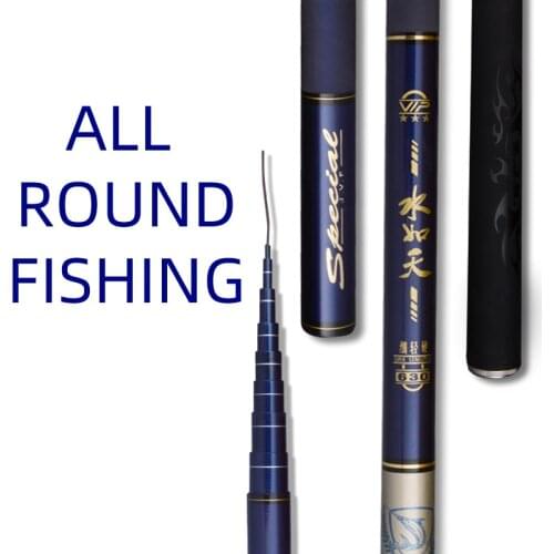 Jinsong Water Like Sky Super Stiff Tele Pole Fast Carbon Telescopic Fishing Rods 3.6 4.5 5.4 6.3 7.2 Meters Light Weight