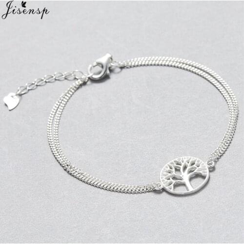 Jisensp Fashion Link Chain Tree of Life Charm Bracelet for Women Plant Bracelets Jewellery Men Bangle Party Gifts