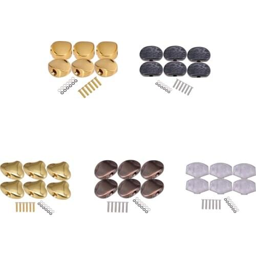 6 Pieces Guitar Tuning Pegs Caps Machine Head for Acoustic Folk Guitar