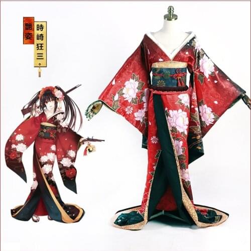 DATE A LIVE Tokisaki Kurumi Kimono Cosplay Costume
