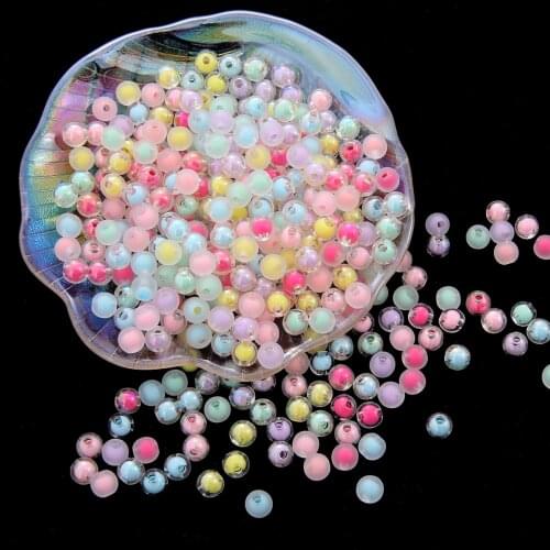 Round Beads With Hole Colorful Five-Pointed Star Acrylic Matte Transparent DIY For Jewelry Making Craft