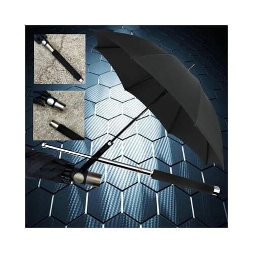 21/26 inch metal multifunctional self-defense trekking pole protective umbrella outdoor hiking camping tool long handle umbrella