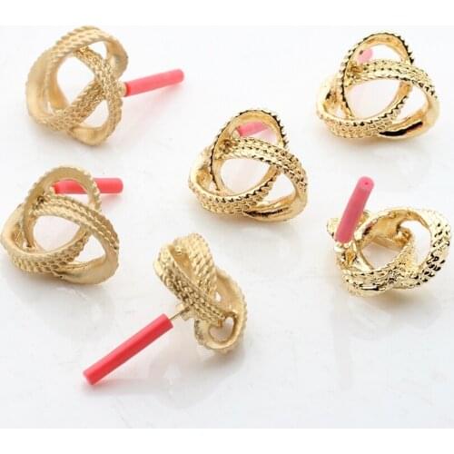 Zinc Alloy Fashion Golden Hollow Flowers Base Earrings Connector 6pcs/lot For DIY Drop Earrings Jewelry Making Accessories