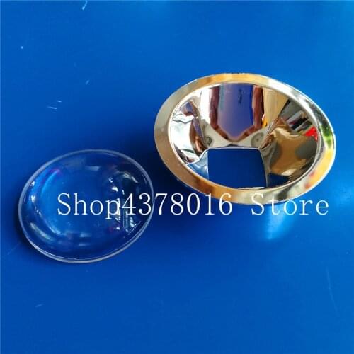 1pcs 44mm Glass LED Lens 90-120degree + Reflector Collimator Kit for 10W Square High Power LEDs