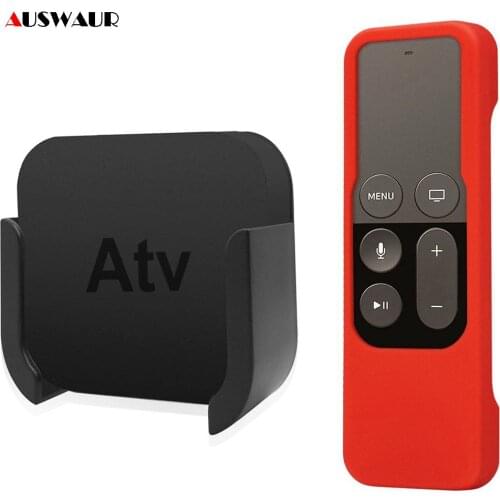 Wall Mount Bracket holer For Apple TV 4th 5th Gen Media Player Stand Cradle Holder + Controller Silicone Protective Case Skin
