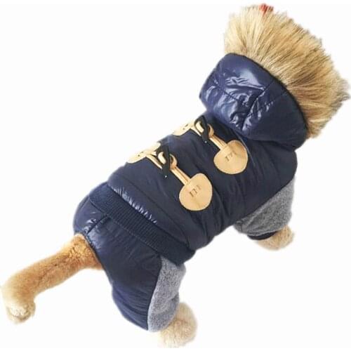 New Thickening Warm Jacket Winter Dog Clothes Pet Coat Clothing Hooded Jumpsuit Warm Clothes For Dogs