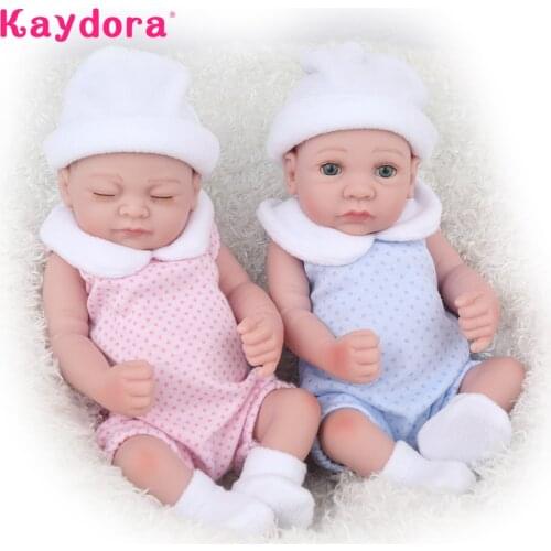 Adorable Mini Twins Style Reborn Baby Dolls 25cm Kids Bath Play Toys Cute Bebe Beneca Toddler Alive Menina Child Birthday Gifts