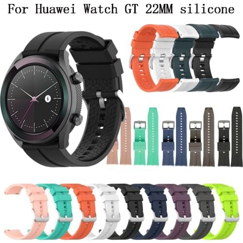 22MM silicone watchband strap for Huawei Watch GT GT2 42mm 46mm active Elegant sport replacement band strap Smart Accessories