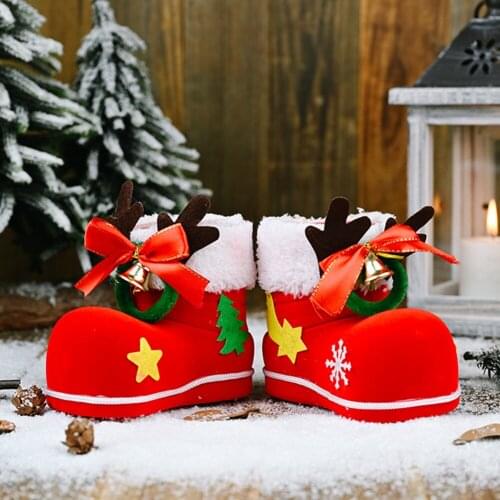 Christmas Shoes Candy Box Birthday Party Event Baby Decor Wedding Favor Party Supply Gift Bag Box With Ribbon Flower Elegance