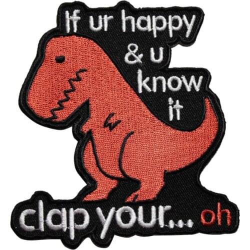 Handmade Custom embroidered Patches cute cartoon dinosaur Iron On Patch Any design any qty welcome to customize your own patch