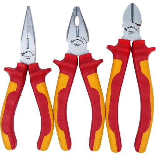 Steel shield s046010 insulated vice wire pliers 6 "8" pointed nose pliers double color handle diagonal pliers diagonal pliers