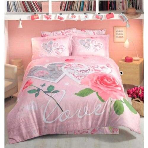 CLASY TEXTILE DOUBLE SIZE DUVET COVER SET %100 COTTON HOME DECORATION BEDROOM TEXTILE FİRST LOVE SERIES