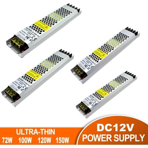 Ultra Thin DC12V LED Driver 72W 100W 150W 180W Driver Power Adapter AC100-240V Switch Power Supply