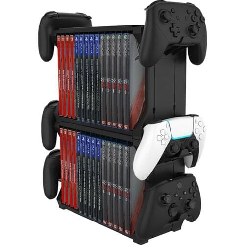 Bevigac Universal Game Discs Storage Tower Holder Rack Controller Organizer for PS5 Xbox Series S X Nintendo Switch Accessories