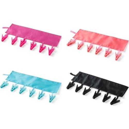 Bathroom Rack Clothespin Travel Portable Folding Clothes Towel Hanger Clips