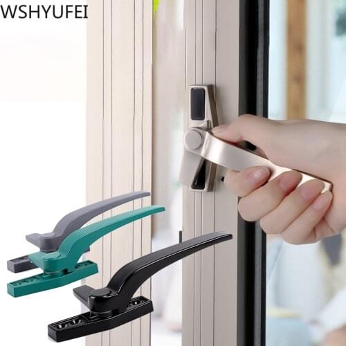 1 Pcs Zinc alloy push open door and window lock Glass window lock handle Safety Anti-theft latch Windows Hardware Accessories