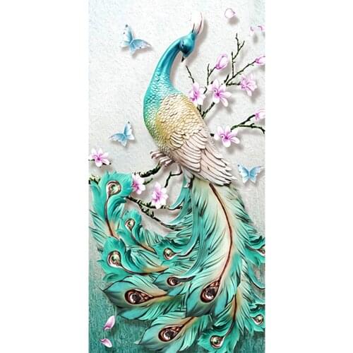 Green Peacocks Flower Diamond Painting Animal Floral Round Full Drill 5D Nouveaute DIY Mosaic Embroidery Cross Stitch Home Decor