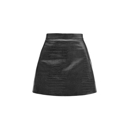 Spring Autumn PU Leather Skirt Women High Waist Punk Hollow out Zipper Cool Black Streetwear Mini Sexy Short Skirts Gothic Girls