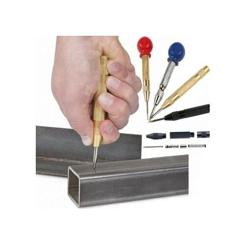 Gold/Black 5'' Automatic Center Pin Punch Spring Loaded Marking Starting Hole Tool