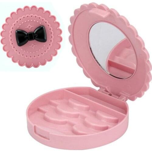 1pc Plastic Empty Fake Lashes Eyelashes Care Storage Case Box Container With Mirror For Makeup Accessories