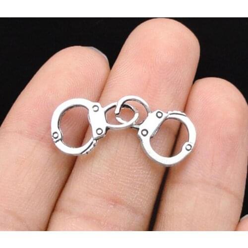 10pcs/lot--33x11mm, Antique silver plated Handcuffs charms,DIY supplies, Jewelry accessories