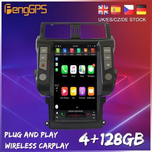 128G Android 9.0 Tesla Style Vertical Screen For Toyota Land Cruiser Prado 150 2010+ CarPlay GPS Radio Auto Stereo Head Unit