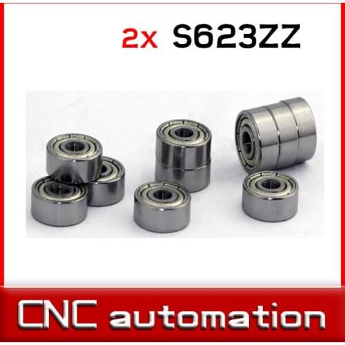 2pcs 623 S623ZZ S623-2Z 3*10*4 Miniature stainless steel deep groove Radial shaft ball bearing