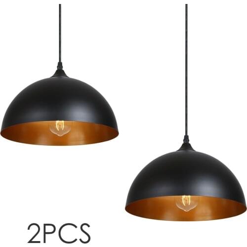 2Pcs black vintage industrial pendant light nordic retro lights iron lampshade pendant lamp metal cage dining room Countryside