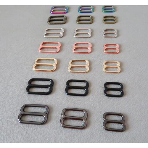 20PCS 15mm 20mm 25mm Metal Buckle Slider For Bag Backpack Accessory Adjuster Belt Loop Hardware Dog Collar Garment Harness Clasp