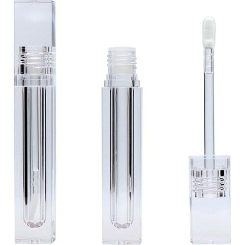 4/5.5ml Clear Lip Gloss Wand Tubes DIY Empty Round/square Lipgloss Tube Refillable Vials Sample Cosmetic Dispenser Bottle