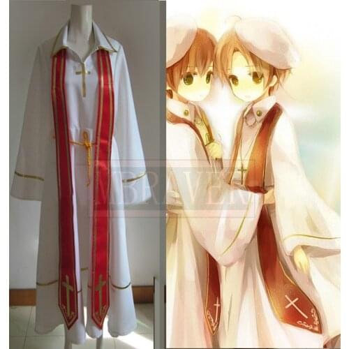 APH Axis Powers Hetalia Italy Twins Vatican Cosplay Party Costume Uniform Custom Made