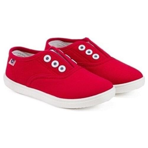 Conguitos Basic lace-up red canvas sneakers