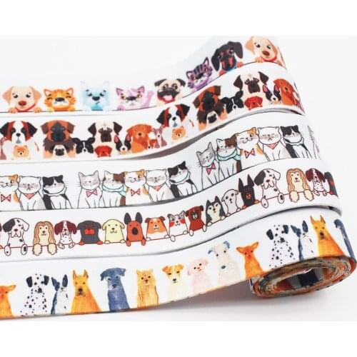 Cat Dog Series Double Printed Phone Holder Key Lanyard Ribbon ID Badge Holders Anti-Lost Phone Neck Straps DIY Keychain 10 Yards
