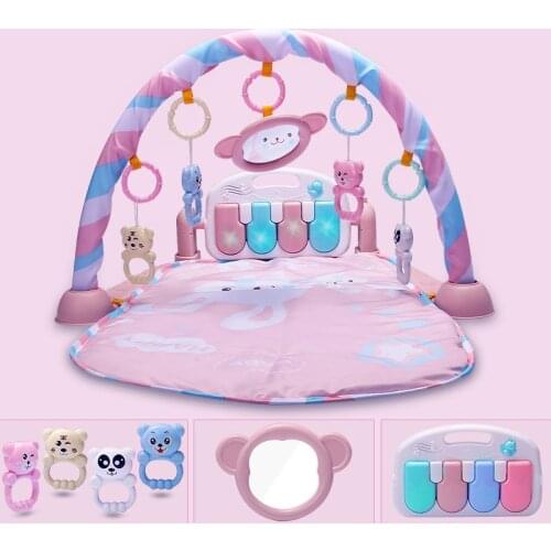 Baby Activity Gym Baby Music Play Mat Fitness Carpet Educational Rack Crib Toys Baby Rattle Toys With Bed Bell Fitness Mats