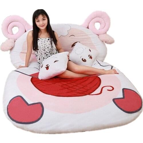 Dorimytrader Animal Cartoon Sheep Sleeping Bag Tatami Stuffed Soft Bed Carpet Mattress Beanbag 2 Sizes Free Shipping DY60849