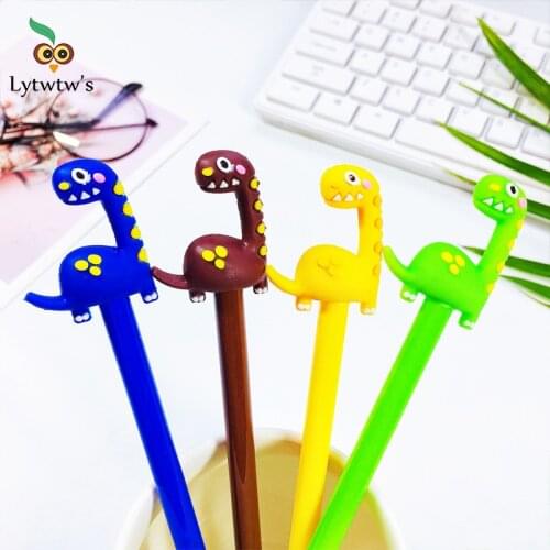 1 Piece Lytwtws Cute Kawaii Korean Cartoon Creative Dinosaur School Office Supplies Stationery Pretty Lovely Gel Pen