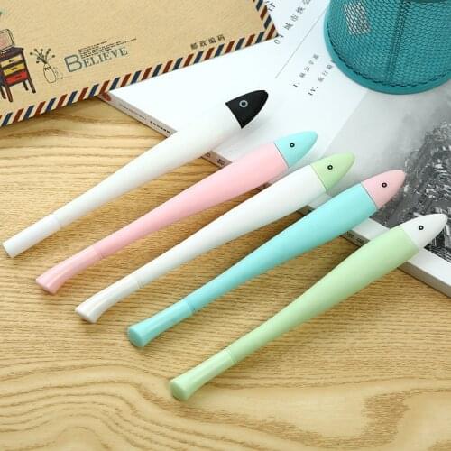 24 Fish Gel Pen Student Study Animal Stationery Cute Color Matching Office Supplies Black Signature Cute Pens