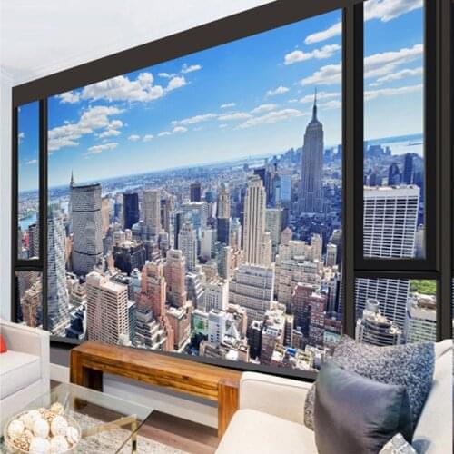 Hottest City Landscape 3D Wall Mural Photo Wallpaper Living Room Office Backdrop Wall Fresco 3D Stereo Non-Woven Papel De Parede