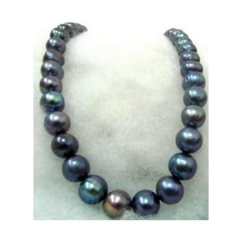 Hot-selling 10-11mm black TAHITIAN pearl necklace 18inch