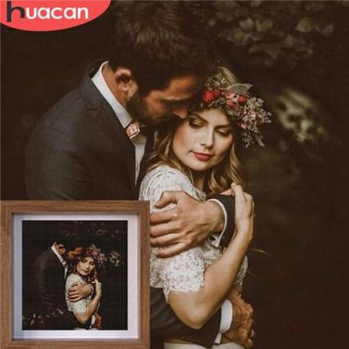HUACAN Full Square 5d Photo Custom Diamond Painting Gift DIY Diamond Embroidery Mosaic Handicraft Home Decor