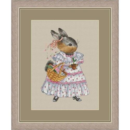 Linen fabric Rabbit Cross Stitch Kit Packages Counted Cross-Stitching Kits New Pattern NOT PRINTED Cross stich Painting Set